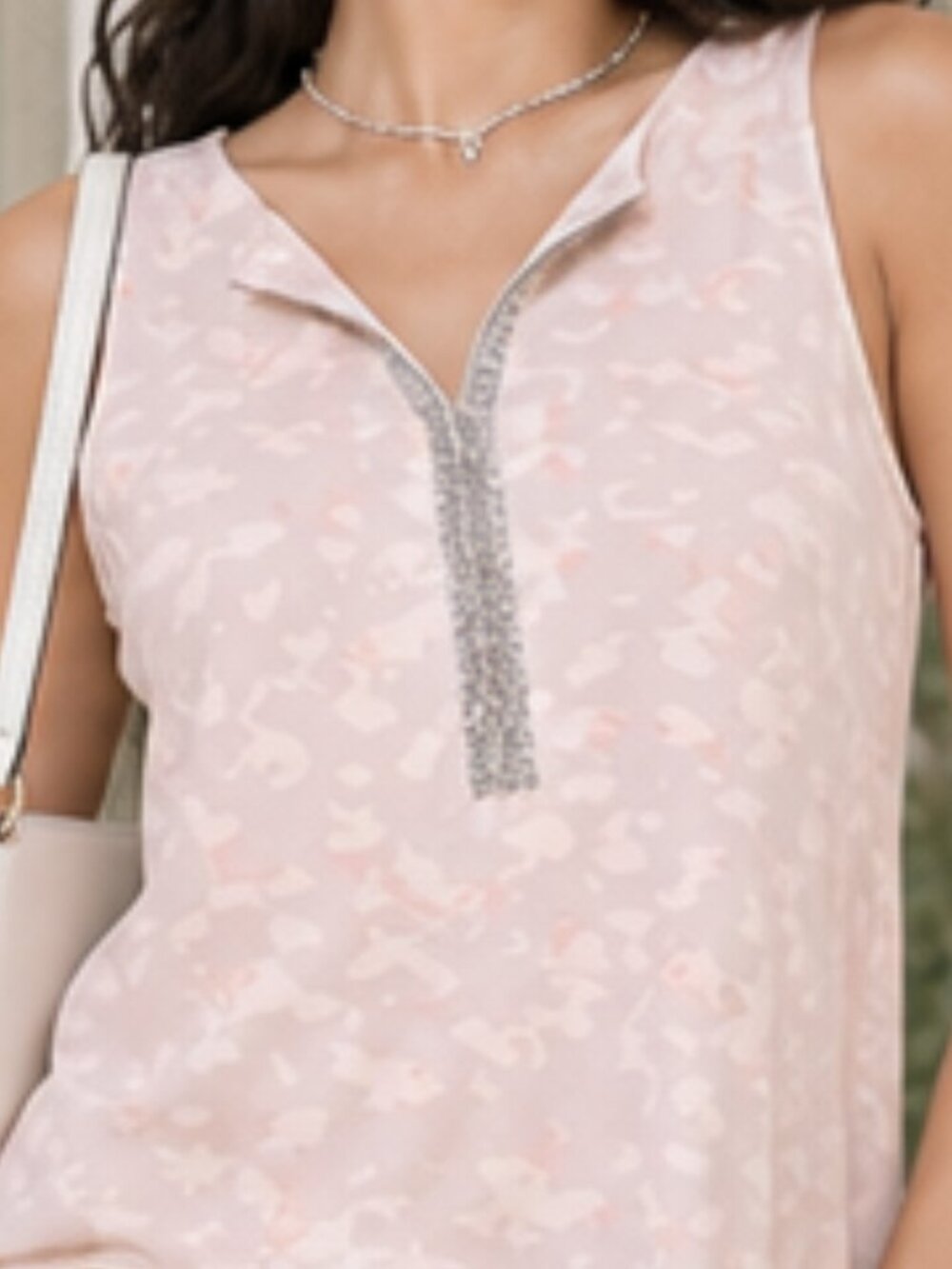 Juicy Couture Y2K Bling Sleeveless Tank Size Medium Pink Silver